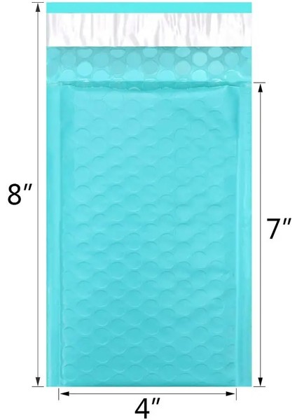 Küçük-Teal Tarzı #000 4x8" cm Renkli Poly Bubble Mailer Dolgulu Zarf Kendinden Mühürleyen Posta Çantası Kabarcıklı Zarf Posta G Zarfları (Yurt Dışından)