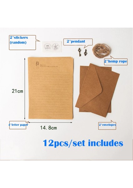 D Stili Et Vintage Kraft Kağıt Yazı Kağıdı Zarflar Mektup Yazma Için Avrupa Kağıdı Zarf Mektup Kağıdı Ofis Kırtasiye (Yurt Dışından)