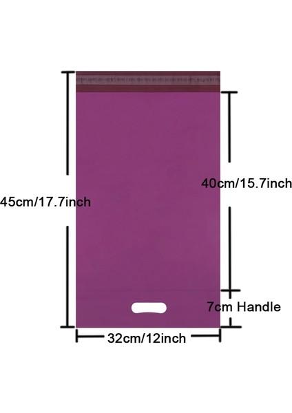 Mor DÜZ-32CM Tarzı Baskılı Bez Çanta Ekspres Saplı Çanta Kurye Çantası Kendinden Mühürlü Yapışkanlı Su Geçirmez Plastik Poli Zarf Ambalaj Torbaları (Yurt Dışından)