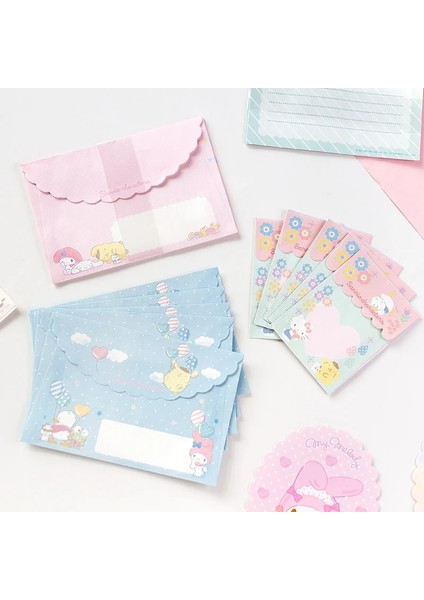 C Stili Adet Sevimli Karikatür Zarf Yazı Kağıdı Seti Doğum Günü Tebrik Kartı Scrapbooking Dekoratif Etiket Kırtasiye Mektupları Hediye (Yurt Dışından)