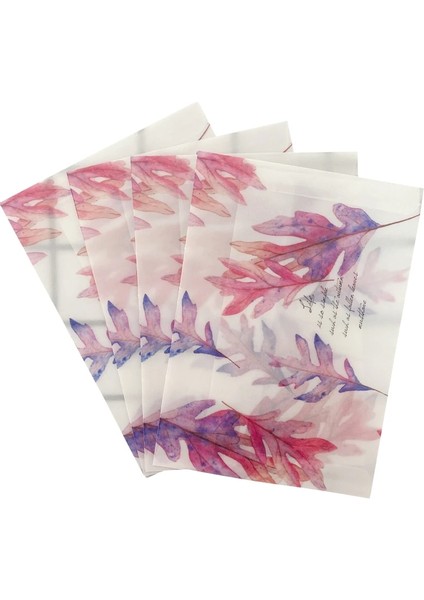 Mor Yaprak Stili Lot 16*11CM Sülfürik Asit Kağıt Zarf, Tebrik Kartları Kapağı Için Desen Şeffaf Pencere Zarfı Bırakır (Yurt Dışından)