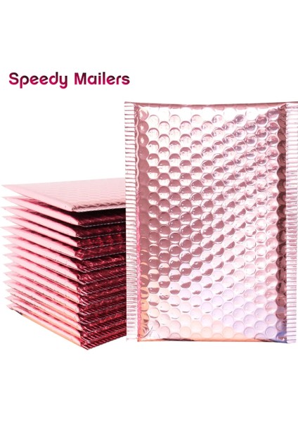 250X300MM-10 Adet Stil +4cm Gül Altın Kabarcık Zarfgül Altın Folyo Hediye Paketleme ve Düğün Iyilik Çanta ve Posta Zarfları Için Bubble Mailer (Yurt Dışından)