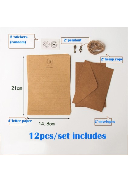 Ben Stil Et Vintage Kraft Kağıt Yazı Kağıdı Zarflar Mektup Yazma Için Avrupa Kağıdı Zarf Mektup Kağıdı Ofis Kırtasiye (Yurt Dışından)