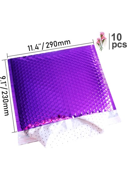 290X230MM-10 Adet Stil Speedy Mailerurple Poli Kabarcık Postaları Alüminyum Folyo Çantalar Yastıklı Zarflar Kendinden Mühürlü Kabarcık Zarf G Mailer (Yurt Dışından)