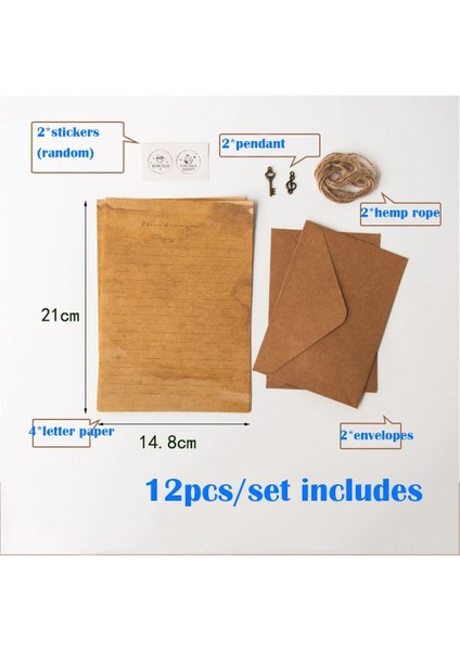 G Tarzı Vintage Kraft Kağıt Zarflar Mektup Kağıt Çıkartmalar ile Set Retro Yazı Defteri Davetiyeleri Ofis Malzemeleri Kırtasiye (Yurt Dışından)