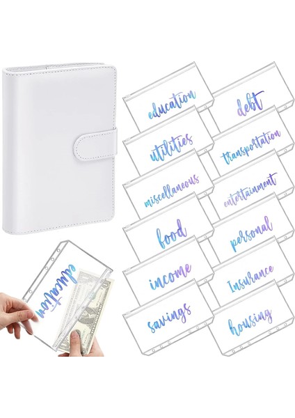 B4 Stili A6 Cilt Planlayıcı Pembe Defter Cilt ve Eces 6 Delikli Cilt Fermuar Klasör, Cilt Cepleri Nakit Zarf Cüzdan (Yurt Dışından)