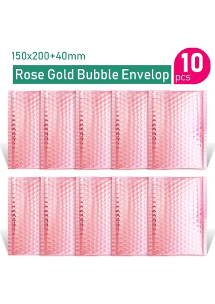 150X200MM-10 Adet Stil Goldrose Goldlazer Gümüşkoyu Kırmızımorrose Red Alüminyum Folyo Bubble Mailer Cdeyelash Ambalaj G Yastıklı Zarflar (Yurt Dışından)