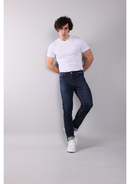 1099 Slim Fit Lacivert Rahat Denim Erkek Jeans