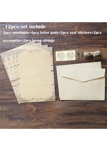 M Tarzı Et Vintage Kraft Kağıt Yazı Kağıdı Zarflar Mektup Yazma Için Avrupa Kağıdı Zarf Mektup Kağıdı Ofis Kırtasiye (Yurt Dışından)