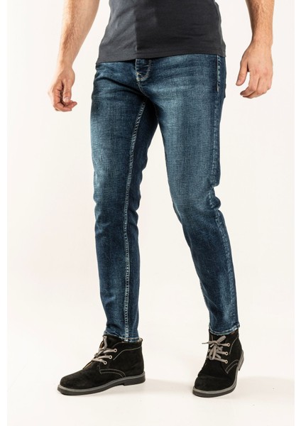 0020 Süper Slim Fit Lacivert Yıkamalı Rahat Denim Erkek Jeans fiyatları