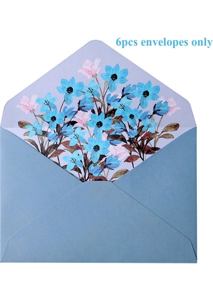 B-6 Adet Zarf Stili Baskılı Çiçek Seti Zarf Kawaii Kırtasiye Düğün Tebrik Kartı Zarf Davet Mektubu Kağıt Ofis Okul Malzemeleri (Yurt Dışından)