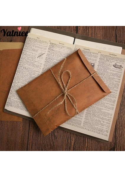 5 Adet Tarzı Yatniee Retro Kraft Kağıt Zarf Kartpostal Saklama Çantası Düğün Davetiyesi Zarf Hediye Zarfı (Yurt Dışından)