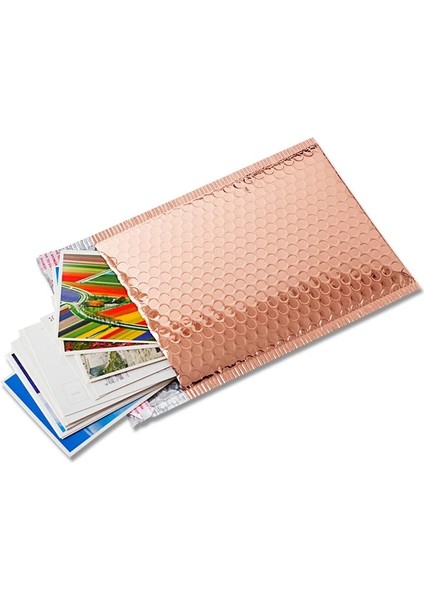 Gül Altın 10X10CM Stili Lot Hafif Altın Kaplama Kağıt Kabarcık Zarflar Çanta Posta Postaları Yastıklı G Zarf Su Geçirmez Kabarcık Posta Çantası (Yurt Dışından)