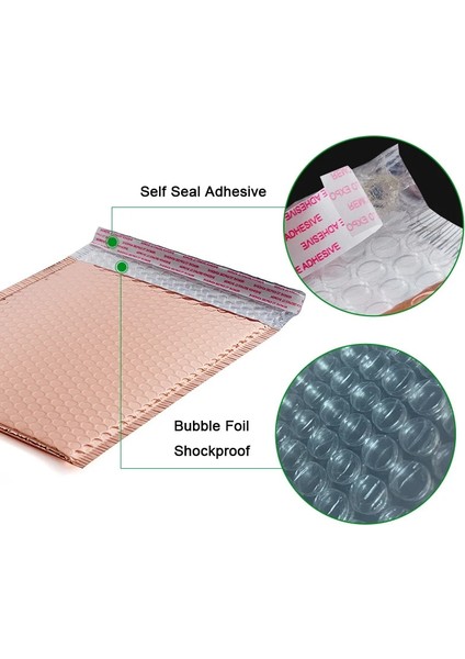 Gül Altın 10X10CM Stili Lot Hafif Altın Kaplama Kağıt Kabarcık Zarflar Çanta Posta Postaları Yastıklı G Zarf Su Geçirmez Kabarcık Posta Çantası (Yurt Dışından)