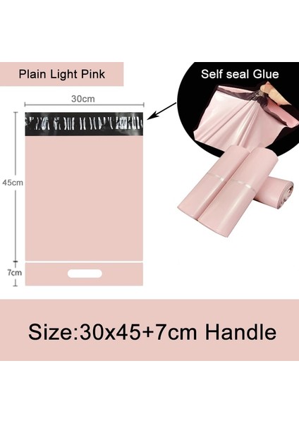 Açık PEMBE-30CM Stili Baskılı Bez Çanta Ekspres Saplı Çanta Kurye Çantası Kendinden Mühürlü Yapışkanlı Su Geçirmez Plastik Poli Zarf Ambalaj Torbaları (Yurt Dışından)