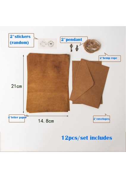 Bir Stil Vintage Kraft Kağıt Zarflar Mektup Kağıt Çıkartmalar ile Set Retro Yazı Defteri Davetiyeleri Ofis Malzemeleri Kırtasiye (Yurt Dışından)
