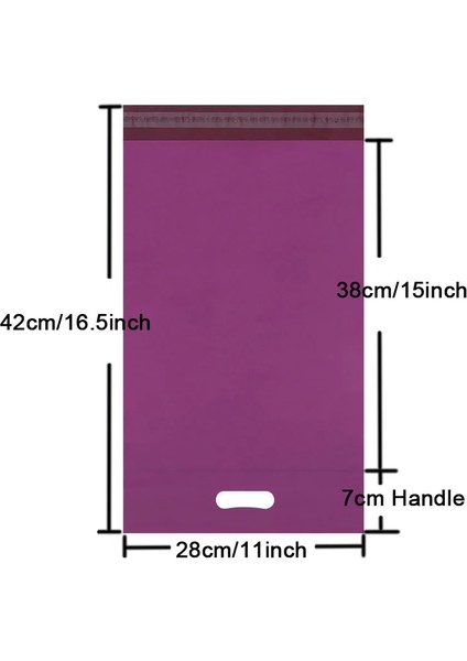 Mor DÜZ-28CM Tarzı Baskılı Bez Çanta Ekspres Saplı Çanta Kurye Çantası Kendinden Mühürlü Yapışkanlı Su Geçirmez Plastik Poli Zarf Ambalaj Torbaları (Yurt Dışından)