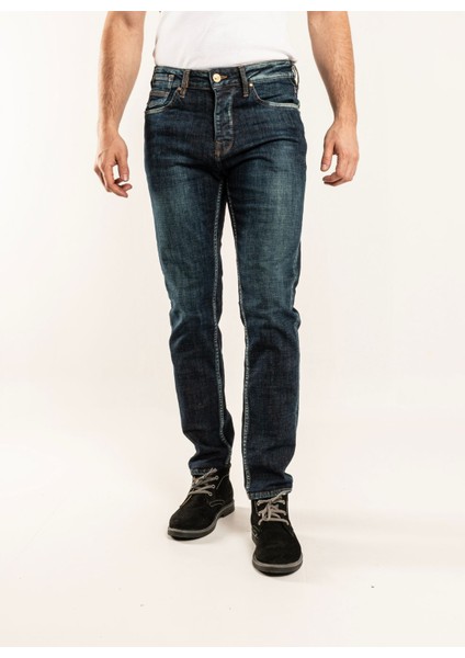 1099 Slim Fit Lacivert Yıkamalı Rahat Denim Erkek Jeans modelleri