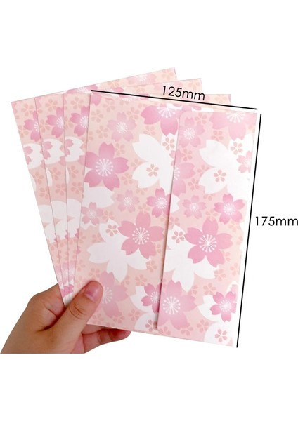 C Stili Er Paketi Pembe Kiraz Çiçeği Zarf Kağıdı Sevimli Çiçek Çiçek El Yapımı Katlama Dıy Mektup Yazmak 17.5cm * 12.5cm (Yurt Dışından)
