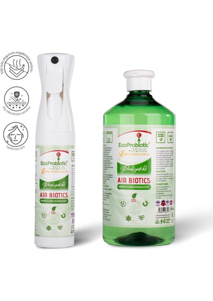 Ecoprobioticairbiotics Probiyotikli Mikro Flora Dengeleyici Sprey 300ML + 1000 Lt Set