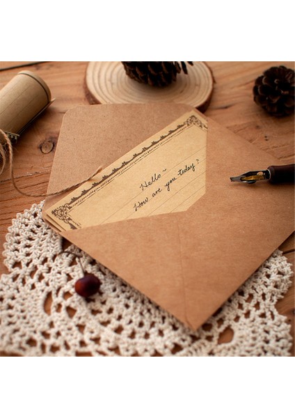 B Tarzı Vintage Kraft Kağıt Zarflar Mektup Kağıt Çıkartmalar ile Set Retro Yazı Defteri Davetiyeleri Ofis Malzemeleri Kırtasiye (Yurt Dışından)