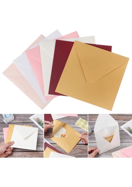 16X16CM Beyaz Stil Lassical Kağıt Zarflar Düğün Davetiyesi Zarf Çanta Çok Renkli Sedefli Mesaj Kartı Hediye Zarf Tebrik Kartı (Yurt Dışından) fiyatları