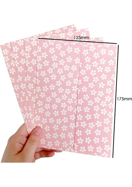 Bifeng Shop Bir Stil Er Paketi Pembe Kiraz Çiçeği Zarf Kağıdı Sevimli Çiçek Çiçek El Yapımı Katlama Dıy Mektup Yazmak 17.5cm * 12.5cm (Yurt Dışından)