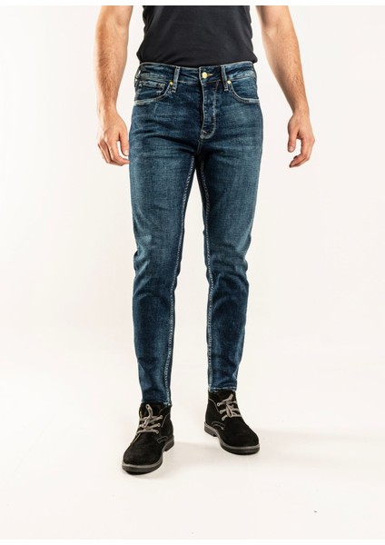 0020 Süper Slim Fit Lacivert Yıkamalı Rahat Denim Erkek Jeans modelleri