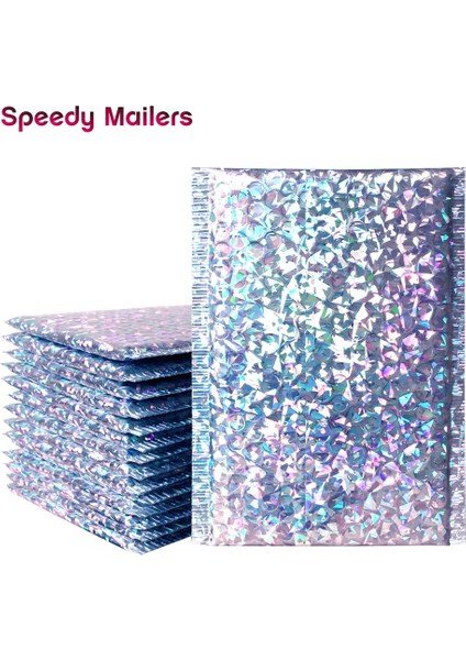 Açık Sarı Stil Speedy Mailer Lazer Gümüş Posta Zarf Çantaları Su Geçirmez Kurye Çantaları Kabarcık Postaları Yastıklı Kabarcık Zarflar Çanta (Yurt Dışından)