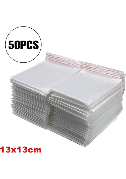 50 Adet 13X13CM Tarzı Pcslot Beyaz Inci Kabarcık Film Çanta Su Geçirmez Darbeye Dayanıklı Köpük Zarflar Set Hediye Çantaları Okul Öğrenci Ofis Malzemeleri (Yurt Dışından)