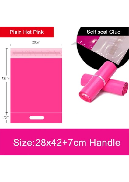 Sıcak PEMBE-28CM Tarzı Baskılı Bez Çanta Ekspres Saplı Çanta Kurye Çantası Kendinden Mühürlü Yapışkanlı Su Geçirmez Plastik Poli Zarf Ambalaj Torbaları (Yurt Dışından)