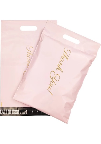 Pembe TEŞEKKÜRLER-25CM Stili Baskılı Bez Çanta Ekspres Saplı Çanta Kurye Çantası Kendinden Mühürlü Yapışkanlı Su Geçirmez Plastik Poli Zarf Ambalaj Torbaları (Yurt Dışından) fiyatları