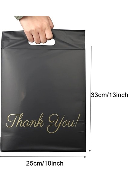 Siyah Teşekkür Tarzı Baskılı Bez Çanta Ekspres Saplı Çanta Kurye Çantası Kendinden Mühürlü Yapışkanlı Su Geçirmez Plastik Poli Zarf Ambalaj Torbaları (Yurt Dışından)