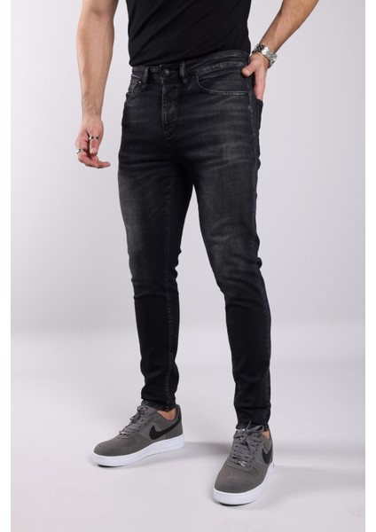 0020 Süper Slim Fit Siyah Rahat Denim Erkek Jeans modelleri