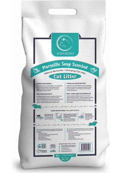 MS250 Marsilya Kokulu Topaklanan Kedi Kumu 10 Lt Cat Litter