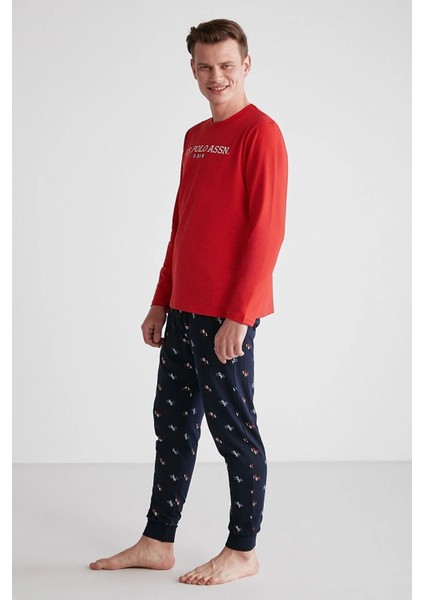 U.S. Polo Assn. %100 Pamuk Uzun Kol Erkek Pijama Takım 18735