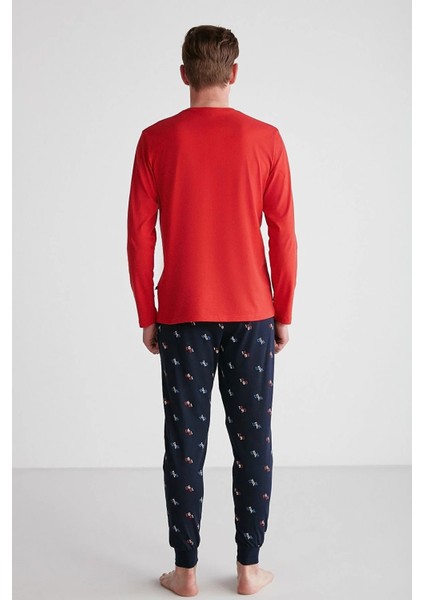 U.S. Polo Assn. %100 Pamuk Uzun Kol Erkek Pijama Takım 18735