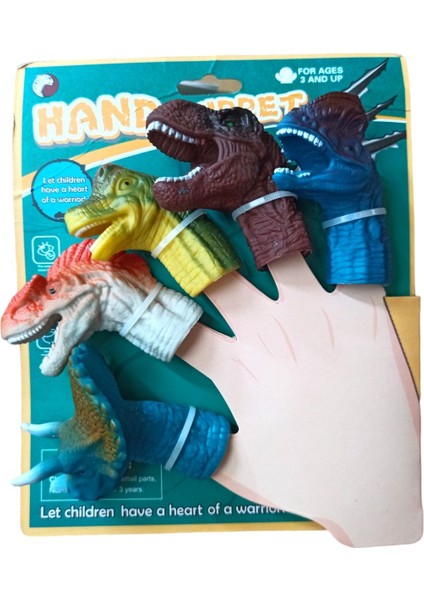 Hand Puppet Dinazor Parmak Kuklası Eğlenceli Oyuncak Seti Dinozor Parmak Kukla 5li