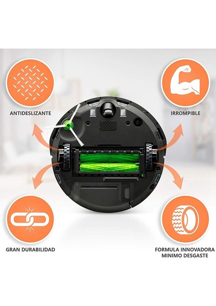 Irobot Roomba Robot 500 600 700 800 I7 S9 Irobot ile Uyumlu 4 Adet Lastik (Yurt Dışından)