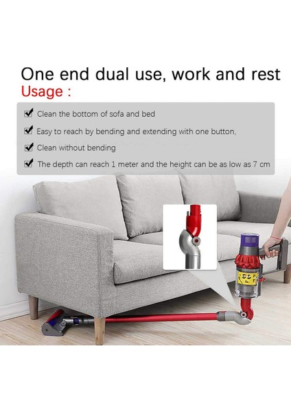 Dyson V7 V8 V10 V11 V15 Quick Rel Adaptör Aracı ile Uyumlu Alt Adaptör (Yurt Dışından)