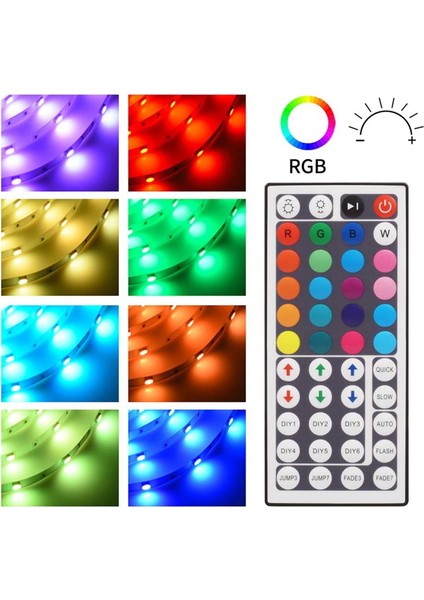 DC12V Rgb LED Kontrol Cihazı+44 Tuşlu Uzaktan Kumanda Kutusu (Yurt Dışından)