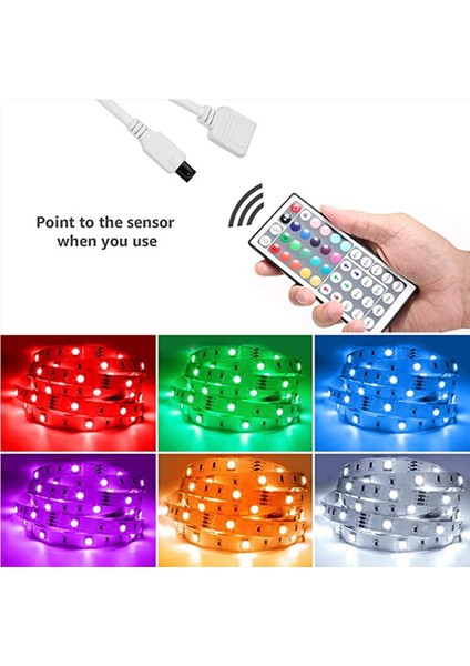DC12V Rgb LED Kontrol Cihazı+44 Tuşlu Uzaktan Kumanda Kutusu (Yurt Dışından)