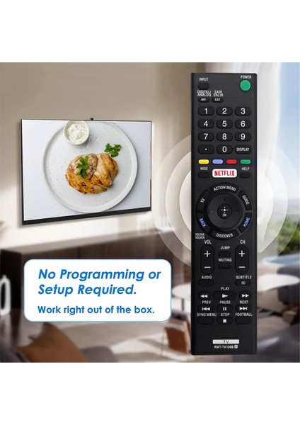 Repla RMT-TX100B LED LCD 4K Tv ile Uyumlu Uzaktan Kumanda KDL-55W6500 (Yurt Dışından)