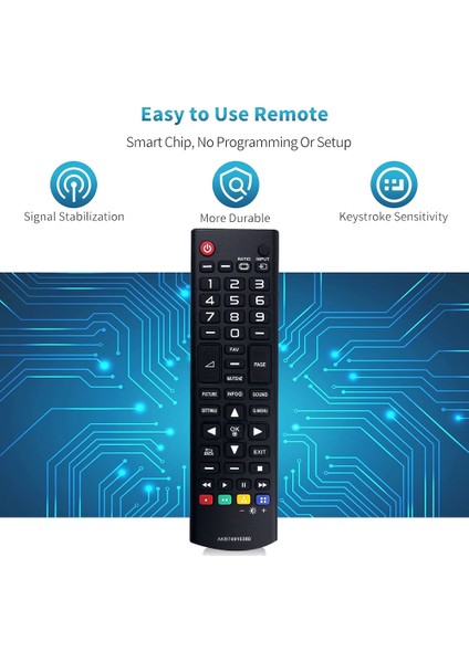 AKB74915380 Lg Tv ile Uyumlu Repla Uzaktan Kumanda (Yurt Dışından)