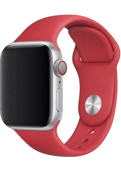 Apple Watch 9 Uyumlu 41MM Klasik Silikon Kordon 3'lü Set Yeşil, Kırmızı, Turuncu