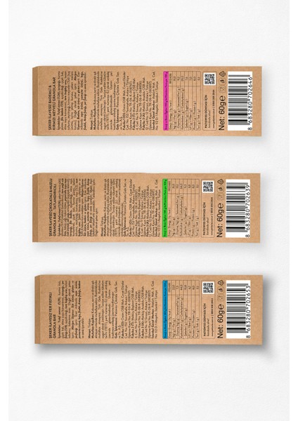 Şeker İlavesiz Karışık Granola Bar Set 60 gr x 3 Adet