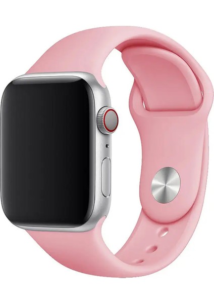 Apple Watch 3 4 5 6 7 8 9 Se Uyumlu 38-40-41MM Klasik Silikon Kordon 3'lü Set Yeşil, Pembe, Turuncu