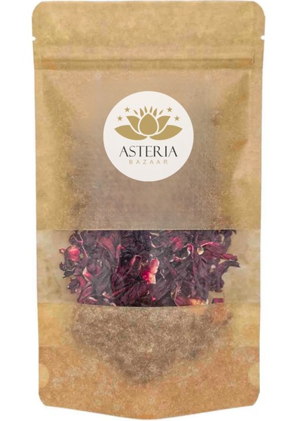 Asteria Bazaar Hibisküs Çayı, %100 Organik Nar Çiçeği, Mekke Gülü Hibisküs Çayı