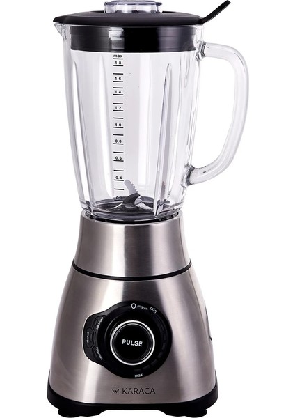 Inox Buz Kırma Fonksiyonlu 1800W Cam Hazneli Smoothie Blender