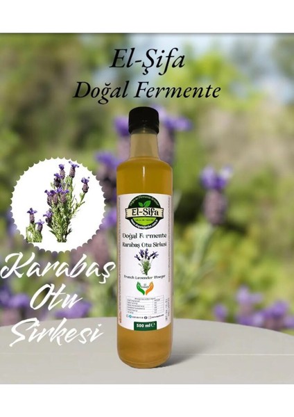 Doğal Fermante Karabaş Otu Sirkesi (French Lavender Vinegar) 500 ml Cam Şişe